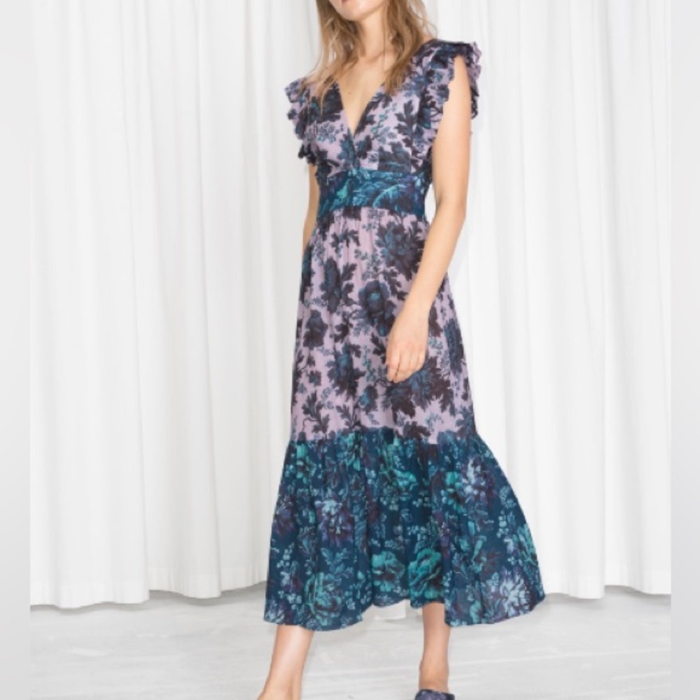 House of Hackney x Other Stories Opie Floral Ruffled Midi Maxi Sleeveless Dress